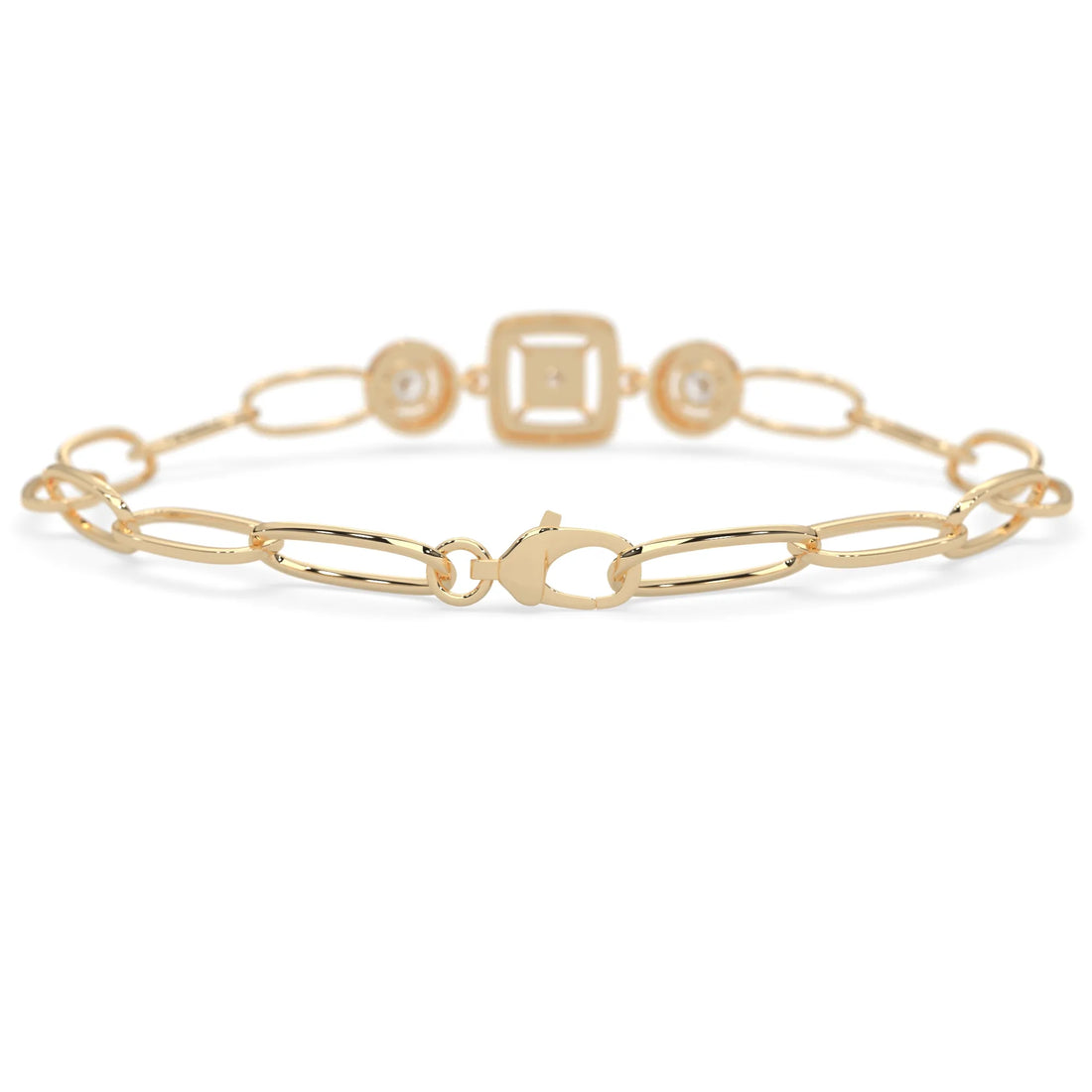 OctaPearl Lab Grown Diamond Geometric Link Bracelet