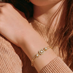 OctaPearl Lab Grown Diamond Geometric Link Bracelet - alternate view
