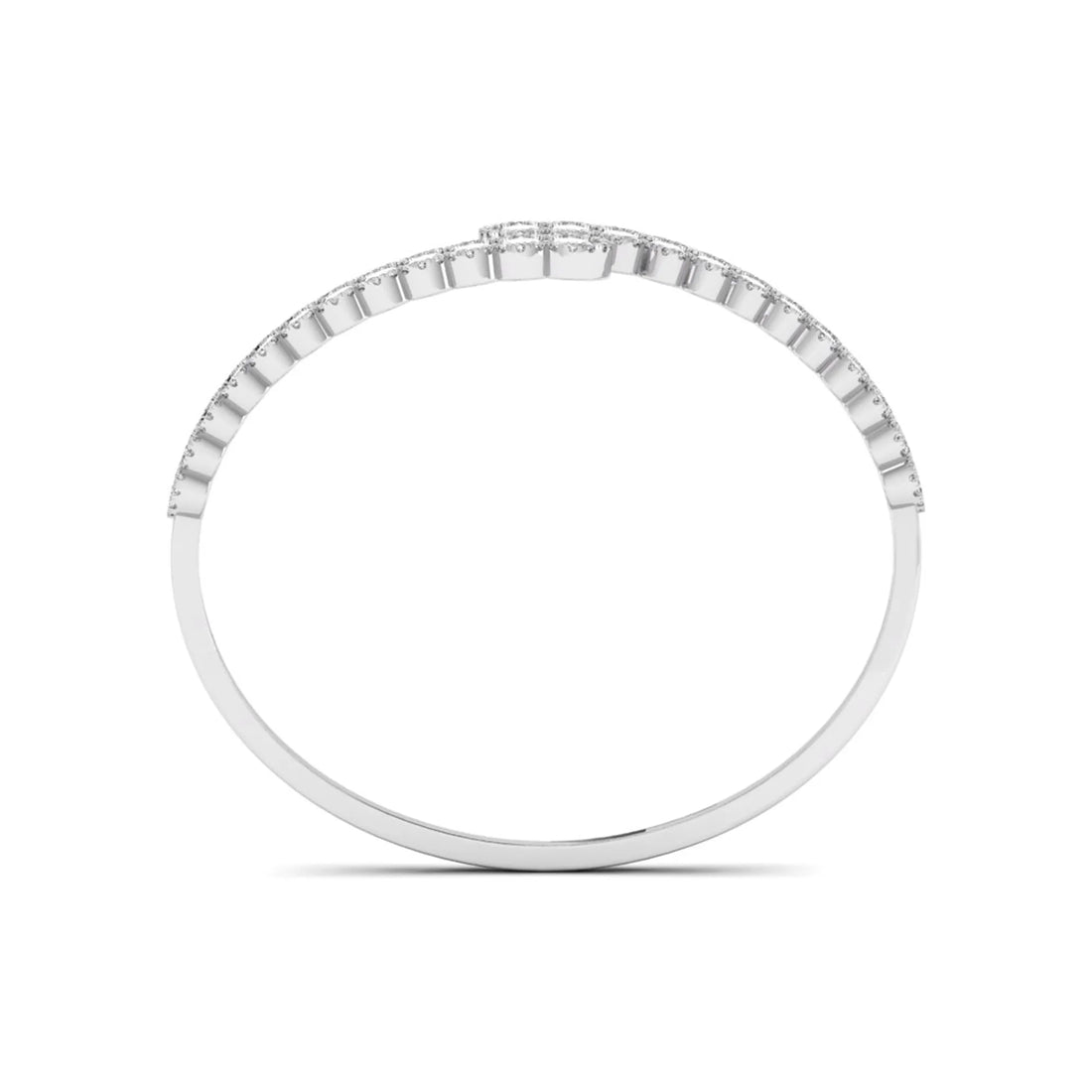 OctaPearl Oval Lab Grown Diamond Open Cuff Bracelet in Gold