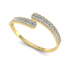 OctaPearl Oval Lab Grown Diamond Open Cuff Bracelet in Gold - alternate view