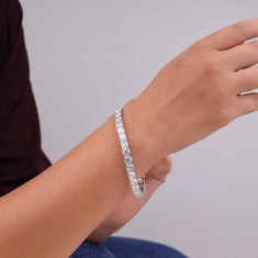Round Moissanite Single Line Tennis Bracelet With Classic Sparkle - alternate view
