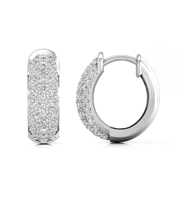 Round Cut Moissanite Minimalist Daily Wear Huggie Hoop Earrings For Anniversary Gift