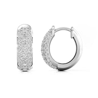 Round Cut Moissanite Minimalist Daily Wear Huggie Hoop Earrings For Anniversary Gift