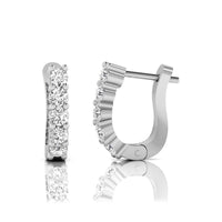 Five Stone Round Cut Colorless Moissanite U Shape Huggie Earrings