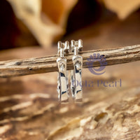 Five Stone Round Cut Colorless Moissanite U Shape Huggie Earrings