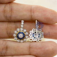 Blue Sapphire Vintage-Style Stud Earrings