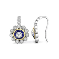 Blue Sapphire Vintage-Style Stud Earrings