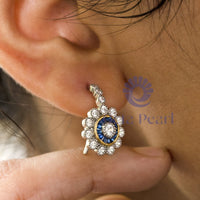 Blue Sapphire Vintage-Style Stud Earrings