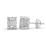 Emerald Cut Diamond Stud Earrings