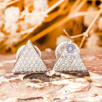 triangle silver earrings