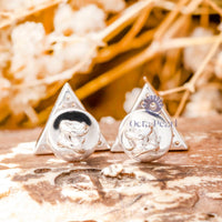 triangle silver earrings