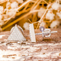 triangle silver earrings