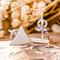 triangle silver earrings