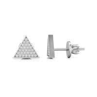 Triangle Shape Pave Set Round Cut Moissanite Classic Push Back Stud Earring