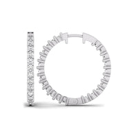 Inside Outside Round Cut Moissanite Hoop Earrings For Wedding Proposal Gift