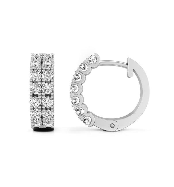 Classic Round Cut Moissanite Huggies Clip-On Minimalist Handmade Earrings For Women