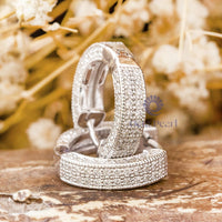 Handmade Round Cut Moissanite Pave Set Huggies Wedding Bridal Gift Earring