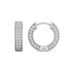 Handmade Round Cut Moissanite Pave Set Huggies Wedding Bridal Gift Earring