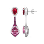 Pear Cut CZ Multi Stone Party Wear Drop Dangle Designer Earring For Women