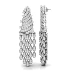 Round Moissanite Teardrop Style Chandelier Drop Earrings For Wedding Bridal