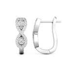 Gorgeous Round Cut Moissanite Clip-On Infinity Huggies Earrings For Birthday Gift