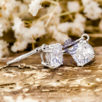 Cushion Cut Moissanite Cute Solitaire Drop Lever back Earrings