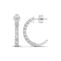 Round Cut Moissanite Half Hoop Push Back Earrings For Wedding Gift