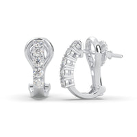Five Round Cut Moissanite Omega Back Stud Huggie Earrings For Daily Wear