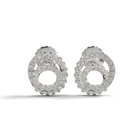 Round Cut Moissanite Minimalist Spiral Stud Earrings