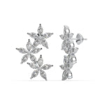 Diamond earrings on a white background