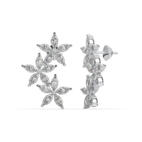 Diamond earrings on a white background