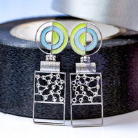 Party Wear Geometric Enamelled Drop Earrings For Women