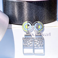 Party Wear Geometric Enamelled Drop Earrings For Women