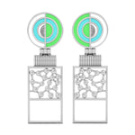 Party Wear Geometric Enamelled Drop Earrings For Women