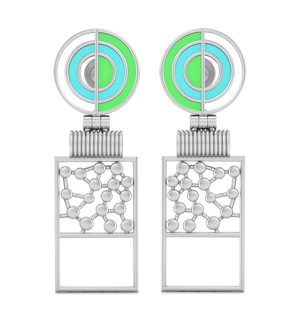 Party Wear Geometric Enamelled Drop Earrings For Women