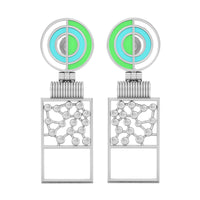 Party Wear Geometric Enamelled Drop Earrings For Women