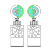 Party Wear Geometric Enamelled Drop Earrings For Women