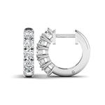 Round Cut Moissanite Five Stone Small Huggie Hoop Earrings For Women & Girl