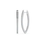 Diamond hoop earrings on a white background