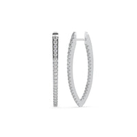 Diamond hoop earrings on a white background