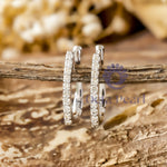 Round Cut Moissanite Huggie Hoop Earrings For Child & Women