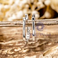 Round Cut Moissanite Huggie Hoop Earrings For Child & Women