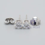 Solitaire Round Moissanite Push Back Stud Earrings