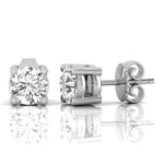 Solitaire Round Moissanite Push Back Stud Earrings
