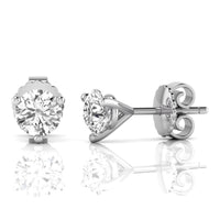 Round Moissanite Solitaire Stud Push Back Earrings