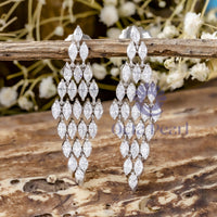 Marquise Cut CZ Stone Party Wear Or Wedding Gift Drop Dangle Earring