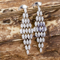 Marquise Cut CZ Stone Party Wear Or Wedding Gift Drop Dangle Earring