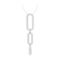 Round Cut Moissanite Paperclip Style Drop Pendant Necklace For Any Occasion