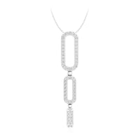 Round Cut Moissanite Paperclip Style Drop Pendant Necklace For Any Occasion