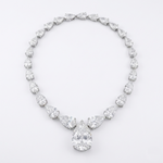 Iced Out Pear Cut CZ Statement Necklace – Luxury Teardrop Diamond Look Choker for Women